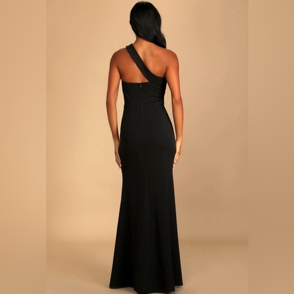 Lulus Your Majesty Black Asymmetrical Mermaid Maxi Dress, SIZE EXTRA SMALL - Picture 5 of 9